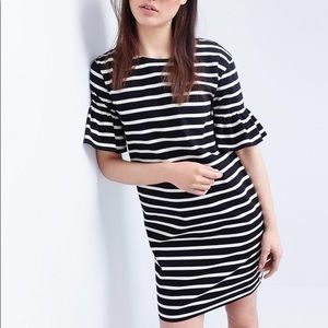 NEW J. crew Ruffle Sleeve Striped Dress Size XXS